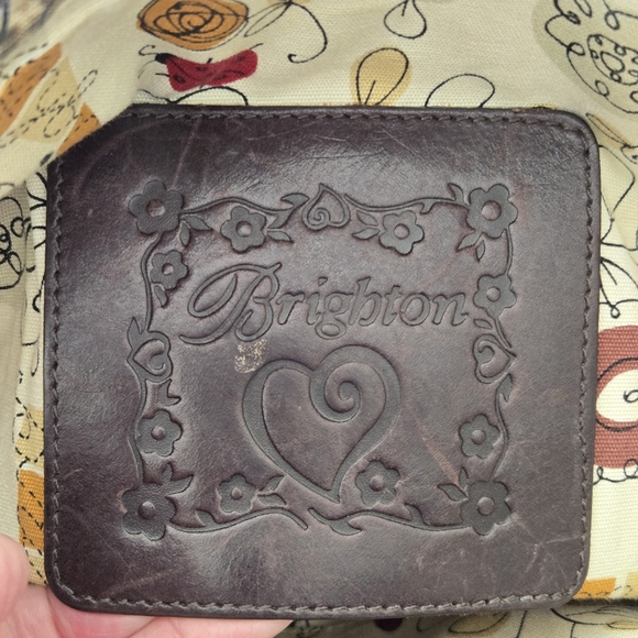 Brighton Straw Handbag Shoulder Bag Brown Leather Silvertone - Picture 11 of 11